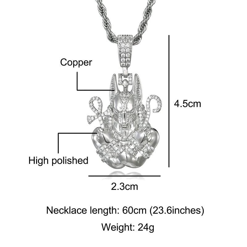 Iced Out Bling Anubis Necklaces