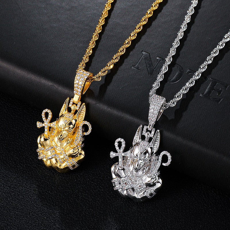 Iced Out Bling Anubis Necklaces