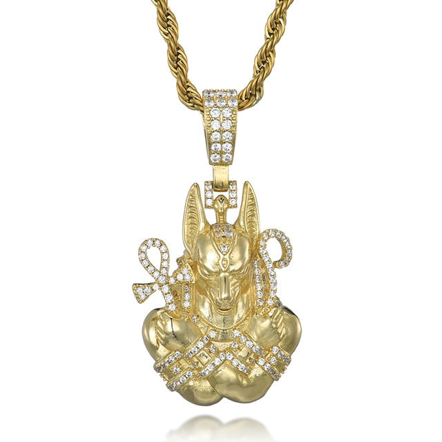 Iced Out Bling Anubis Necklaces