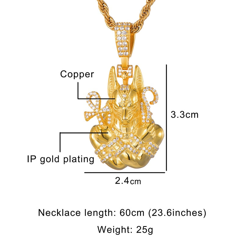 Iced Out Bling Anubis Necklaces