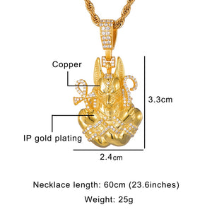 Iced Out Bling Anubis Necklaces