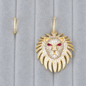 Gold Lion Earrings