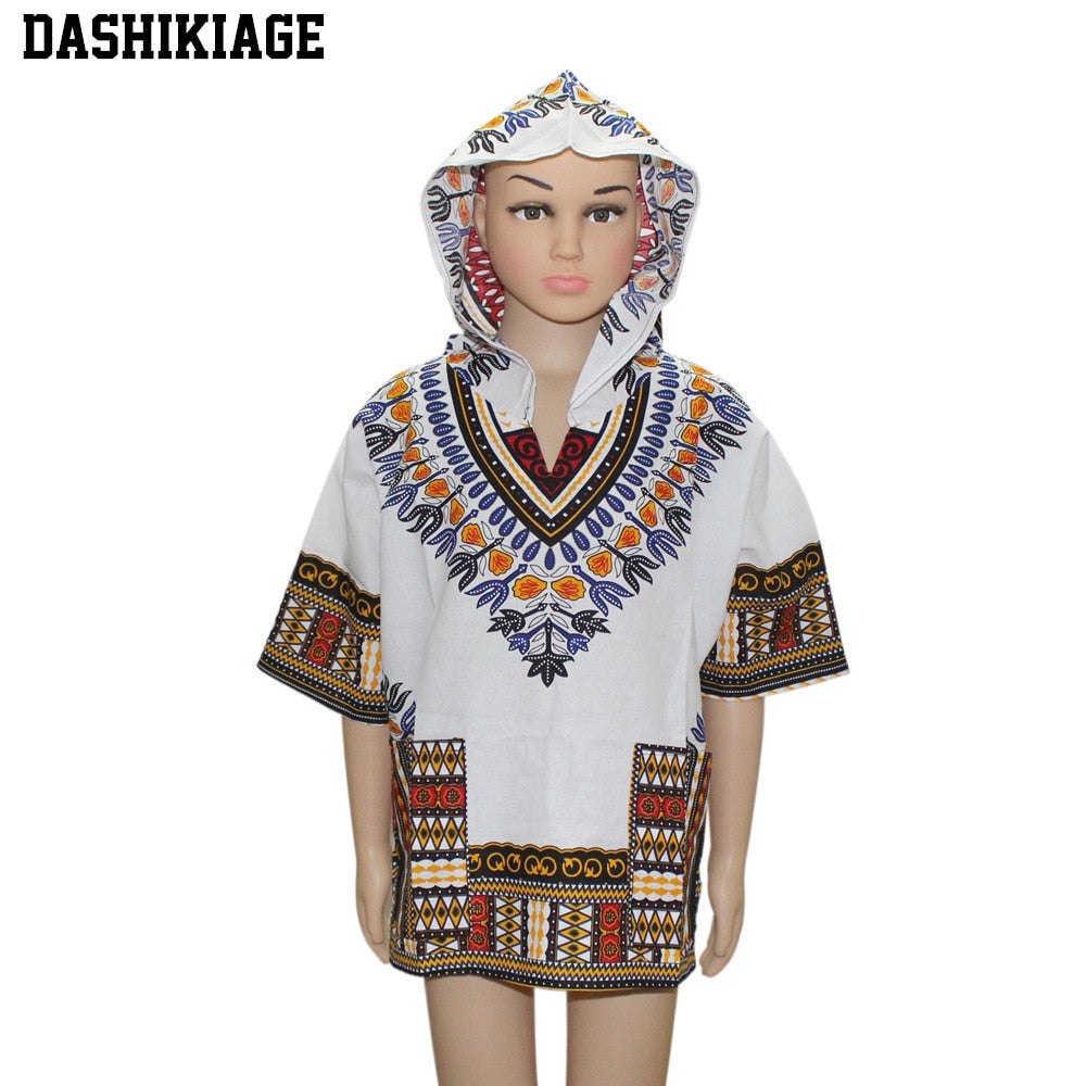 Unisex Kids Dashiki Hoodies T-shirt