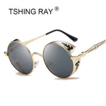 Vintage Round Carving Frame Steampunk Sunglasses