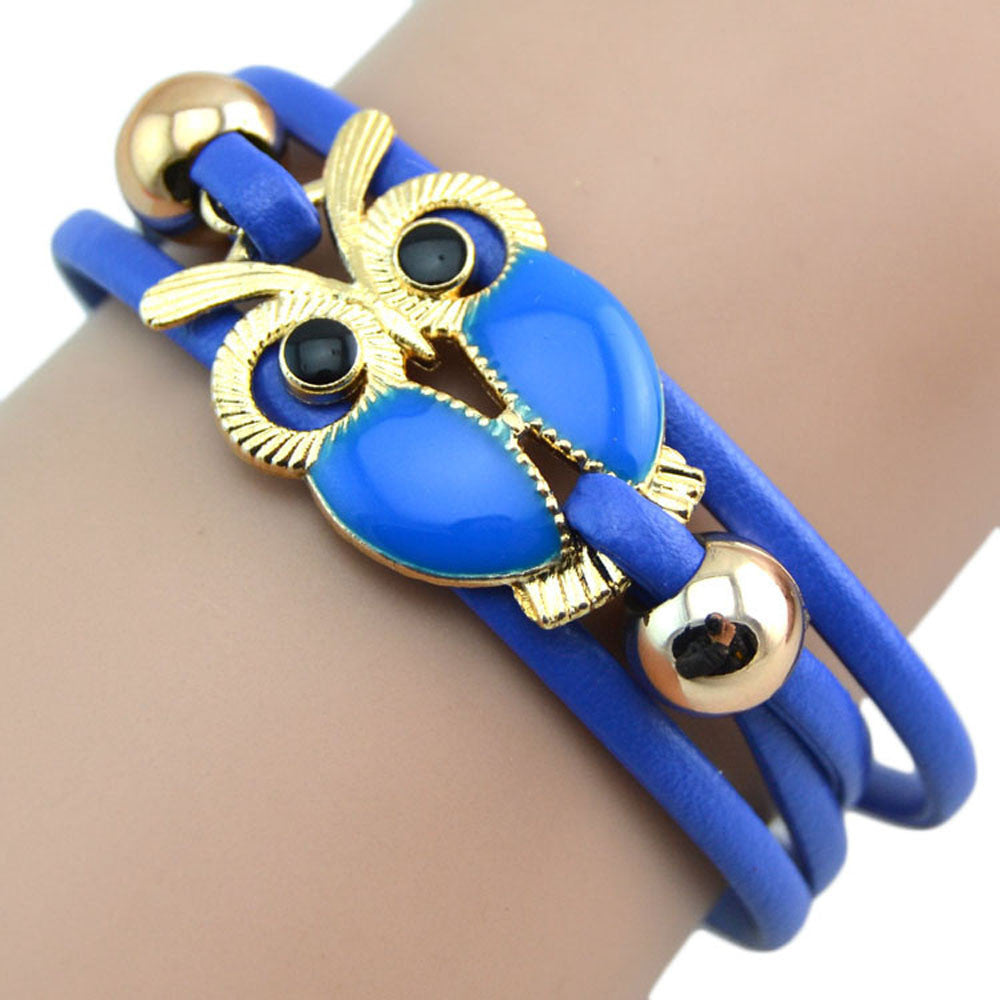 Infinity Owl Leather Bracelets