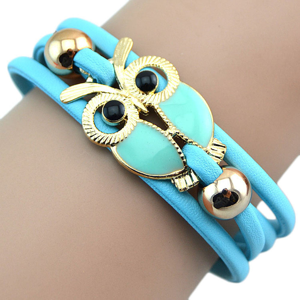 Infinity Owl Leather Bracelets