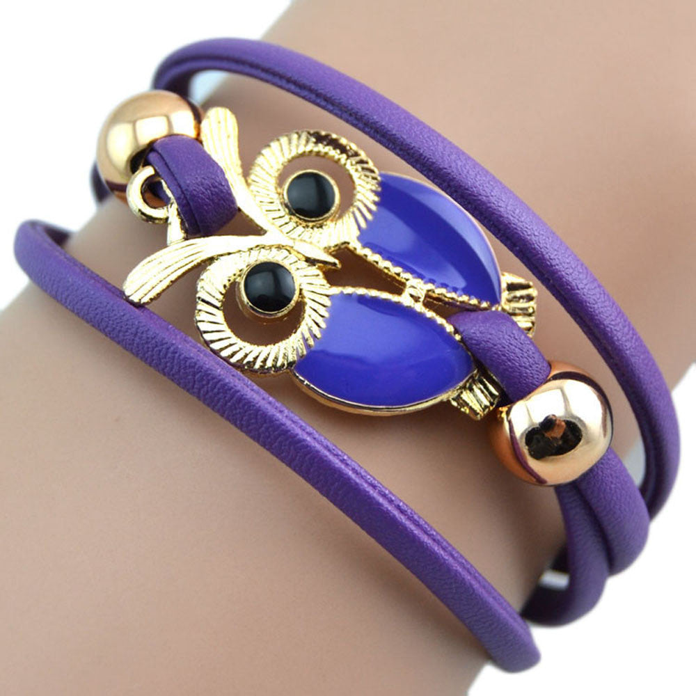 Infinity Owl Leather Bracelets