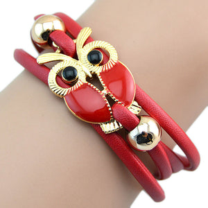 Infinity Owl Leather Bracelets