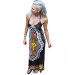 African Dashiki Sleeveless Long Harness Dress