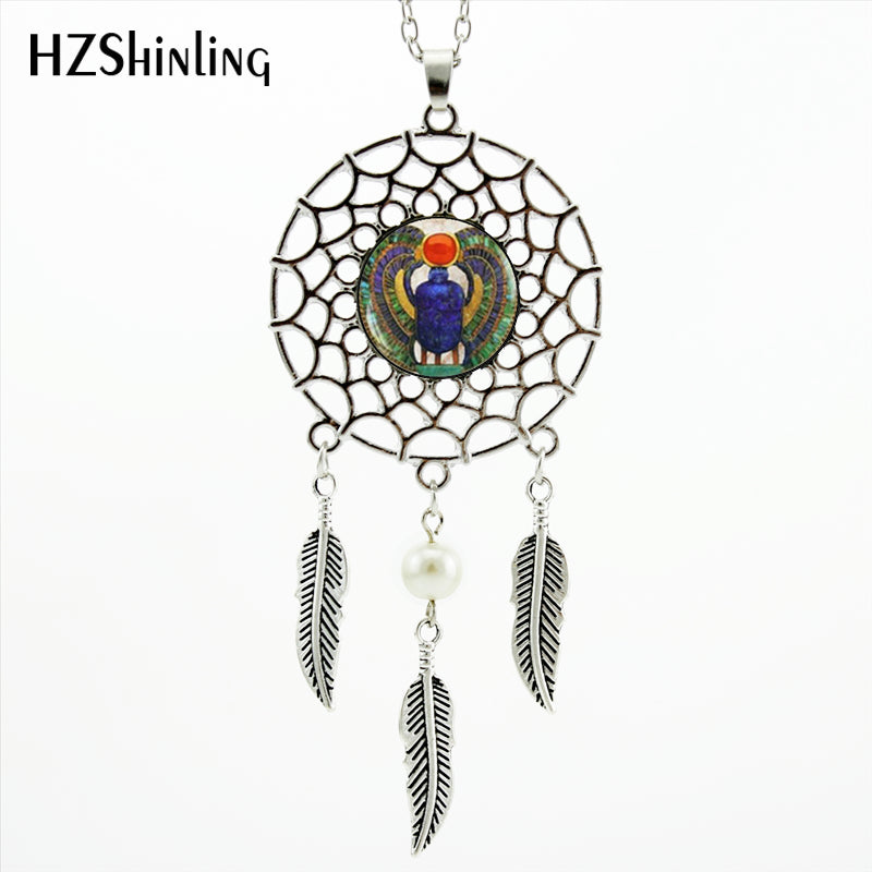 Dreamcatcher Egyptian Scarab Necklace