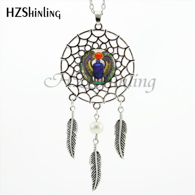 Dreamcatcher Egyptian Scarab Necklace