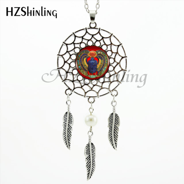 Dreamcatcher Egyptian Scarab Necklace