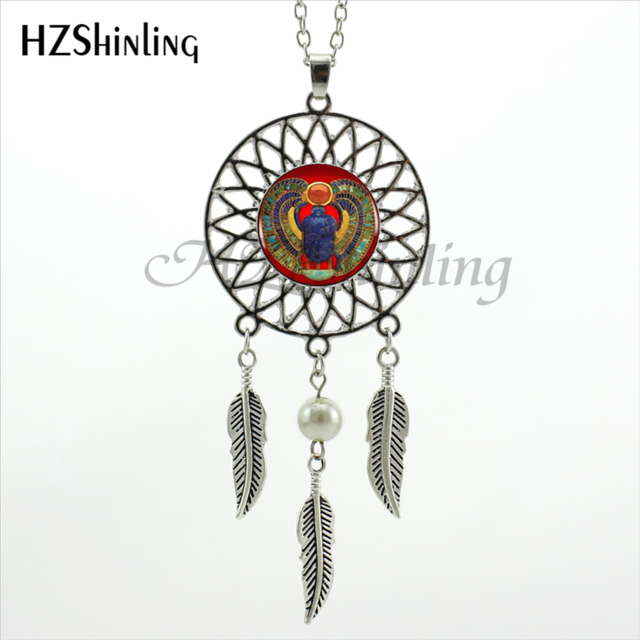 Dreamcatcher Egyptian Scarab Necklace