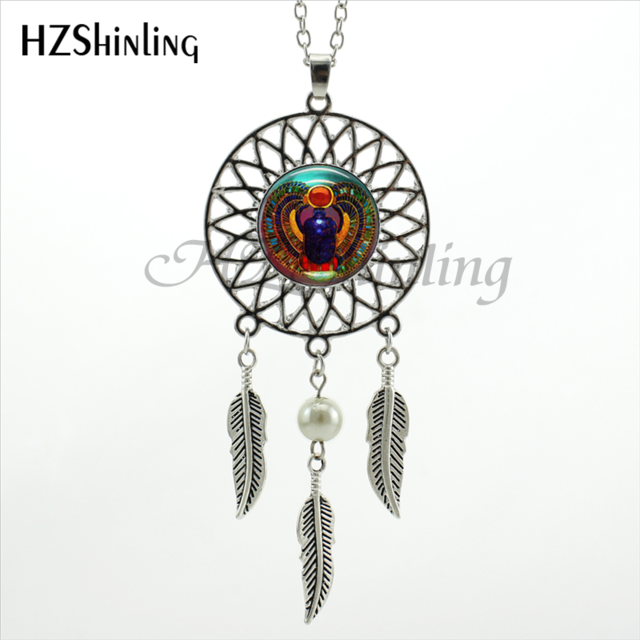 Dreamcatcher Egyptian Scarab Necklace