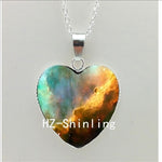 Galaxy Nebula Heart Necklace