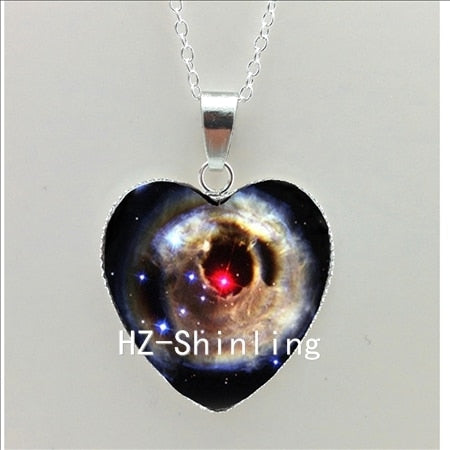 Galaxy Nebula Heart Necklace