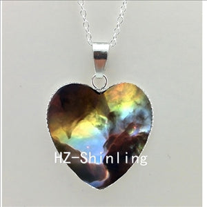 Galaxy Nebula Heart Necklace