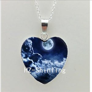 Galaxy Nebula Heart Necklace