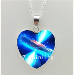 Galaxy Nebula Heart Necklace