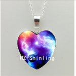 Galaxy Nebula Heart Necklace