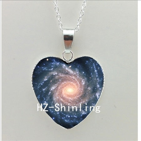 Galaxy Nebula Heart Necklace