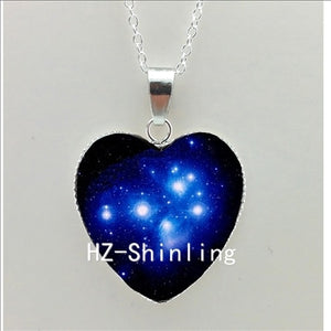 Galaxy Nebula Heart Necklace