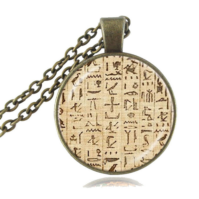 Ancient Egyptian Hieroglyphics Necklace Pendant