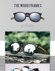 Wood Polarized Coating Mirror Sunglasses