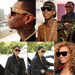 Fashion Gold Metal Chain Sunglasses Vintage Hip Hop