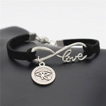 Fashion Love Infinity Eyes of Horus Lucky Charms Leather Bracelets