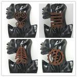 5pairs/lot 8cm Big Size Adinkra Symbol Wood Earrings can mixed 4 designs