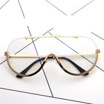 Sexy Rimless Gold Oversized Frame Lunette