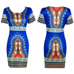 Traditional Dashiki Bodycon Sexy Short Sleeve Dress