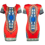 Traditional Dashiki Bodycon Sexy Short Sleeve Dress