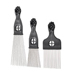 3Pcs Metal African American Afro Comb