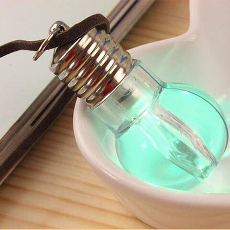 LED Light Bulb Pendant Necklace Flashing Jewelry