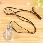 LED Light Bulb Pendant Necklace Flashing Jewelry