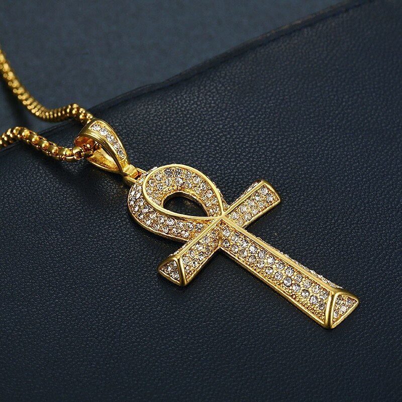 Ankh Cross Iced Out Bling