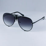 Big Bee Retro Pilot Luxury Metal Sunglasses Gradient Lenses