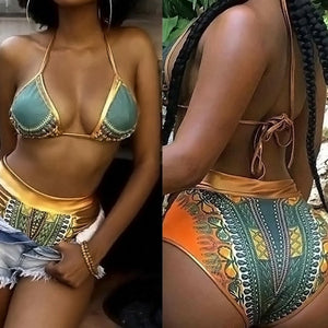 Women Dashiki Bikini Set Beachwear