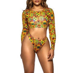 Sexy bikini Brazil set Long sleeve Padded bra women swimsuit