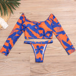 Sexy bikini Brazil set Long sleeve Padded bra women swimsuit