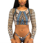 Sexy bikini Brazil set Long sleeve Padded bra women swimsuit