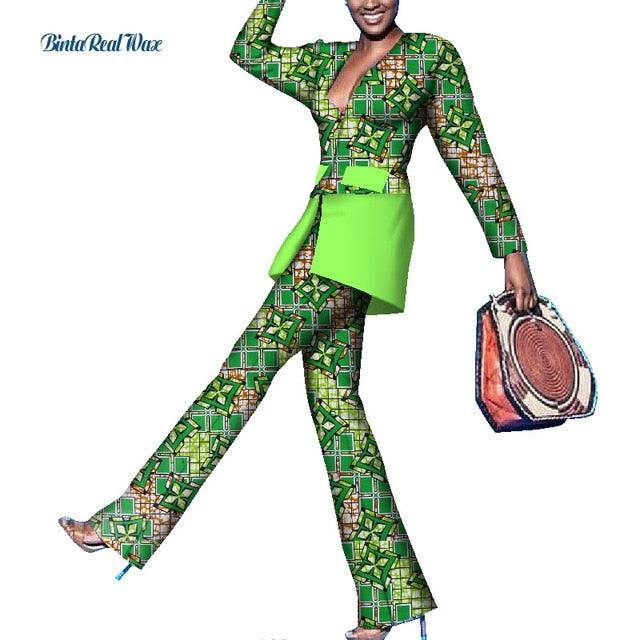 Office Women Suit and Pants Sets Dashiki