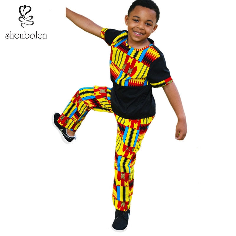 Children's Ankara boy Tradition tops +pant sets