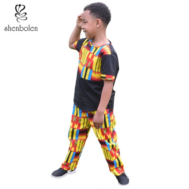 Children's Ankara boy Tradition tops +pant sets