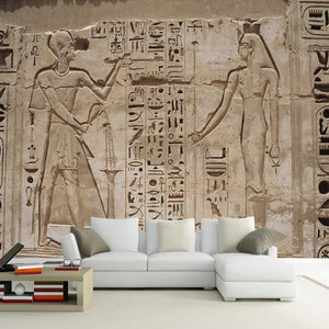 Ancient Egyptian Stone Mural Wallpaper 3D