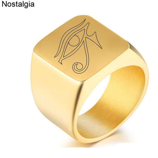 Eye Of Horus Ring Titanium Amulet