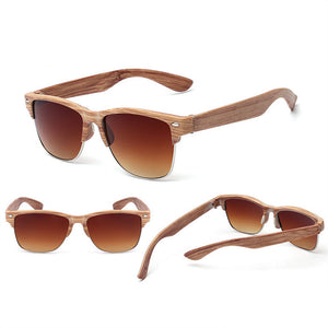 Classic half frame Wood sunglasses