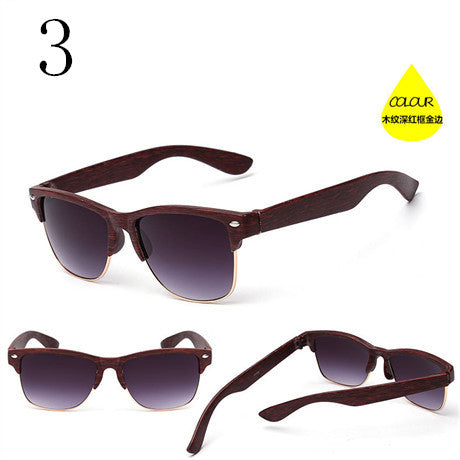 Classic half frame Wood sunglasses